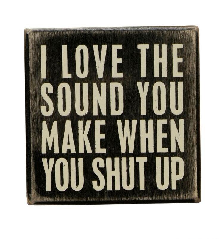 I LOVE THE SOUND YOU MAKE WHEN YOU SHUT UP