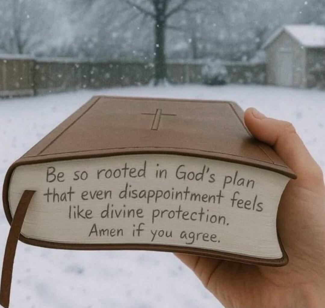 Be so rooted in God's plan that even disappointment feels like divine protection. Amen if you agree.