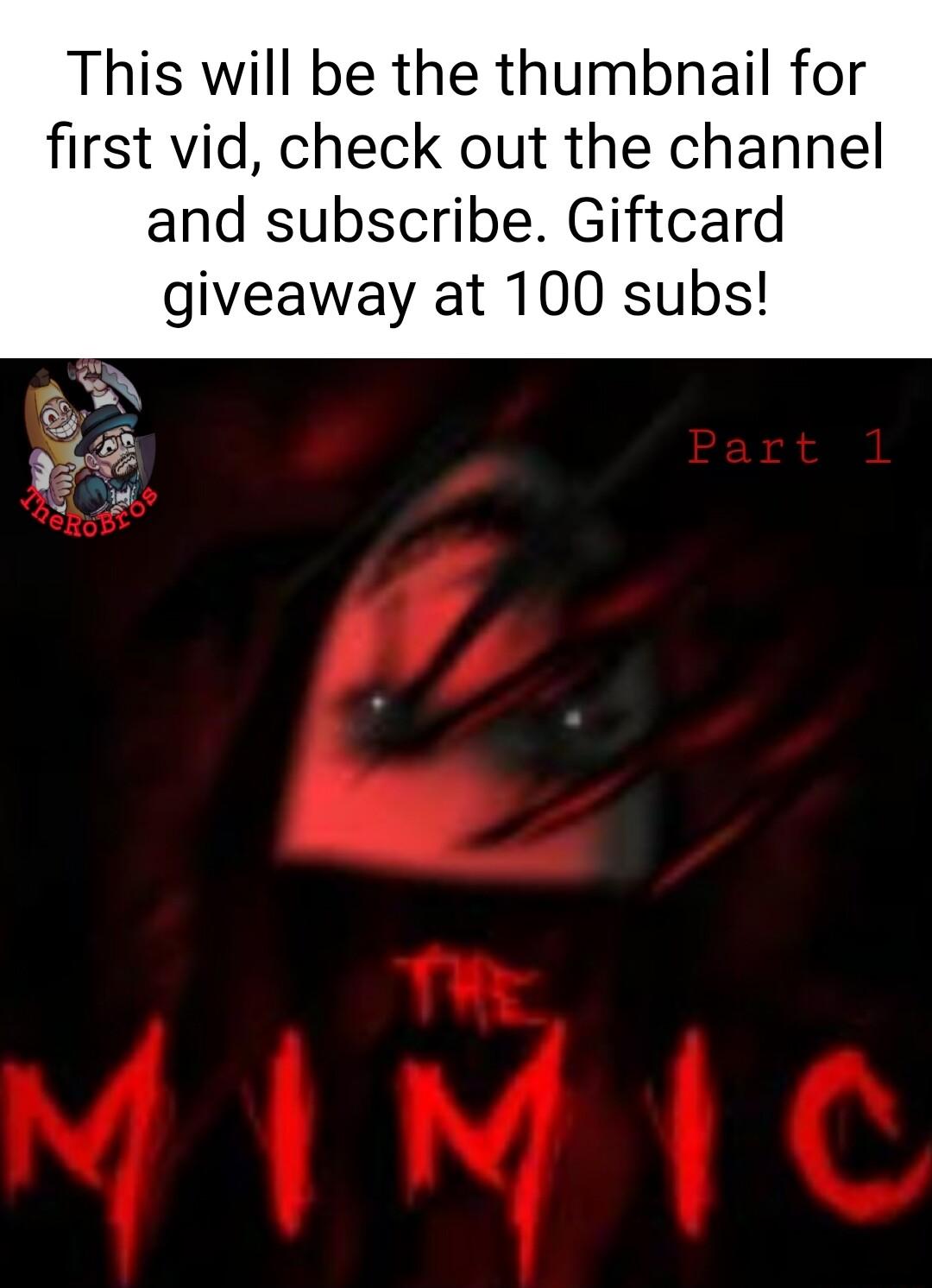 This will be the thumbnail for first vid check out the channel and subscribe Giftcard giveaway at 100 subs