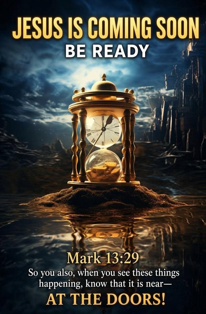 JESUS IS COMING SOON BE READY Mark 13:29 So you also, when you see these things happening, know that it is near— AT THE DOORS!