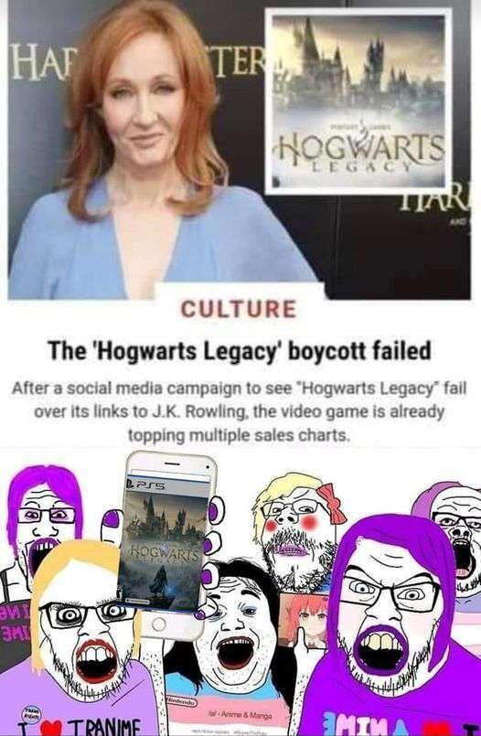 CULTURE The Hogwarts Legacy boycott failed After a social media campaign to see Hogwarts Legacy fail over its links to JK Rowling the video game is already topping multiple sales charts