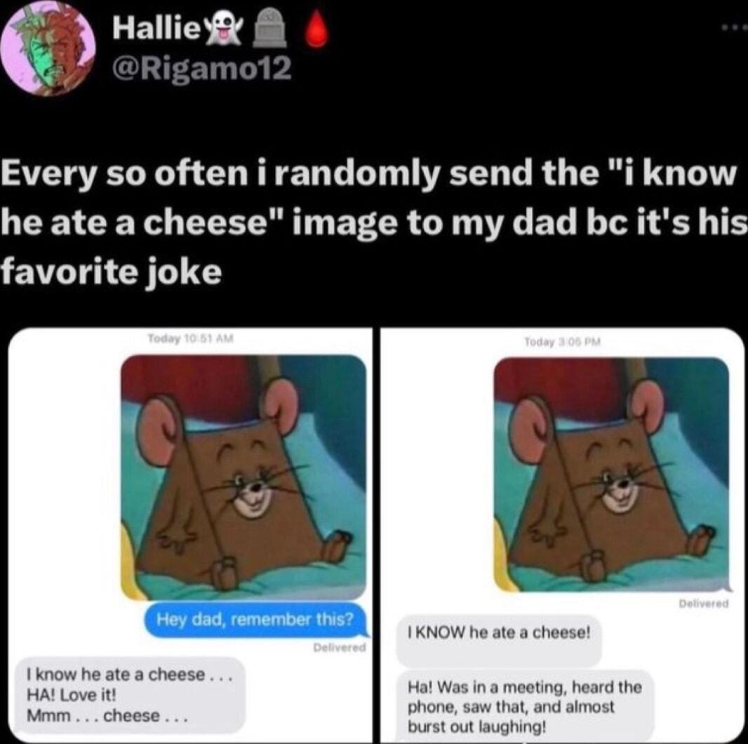 Hallie Every so often i randomly send the i know UEEICEYS CEEER T EFER GG EL LT 8 TE favorite joke 1KNOW