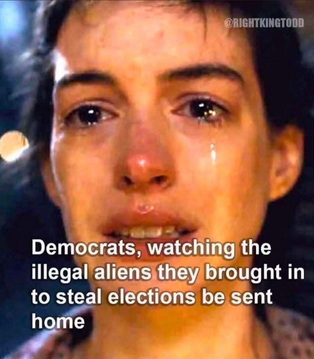 Democrats, watching the illegal aliens they brought in to steal elections be sent home
