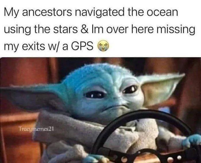 My ancestors navigated the ocean using the stars Im over here missing my exits w a GPS