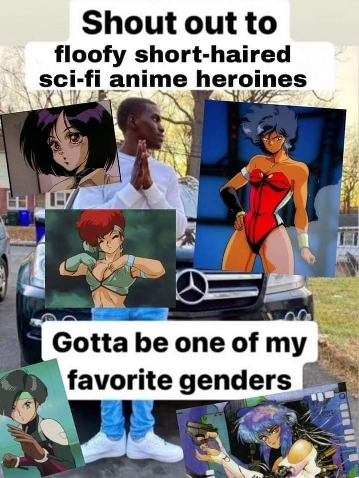 Shout out to floofy short haired sci fi anime heroines 2