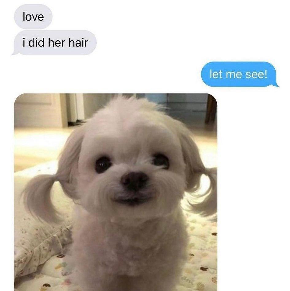 love idid her hair L