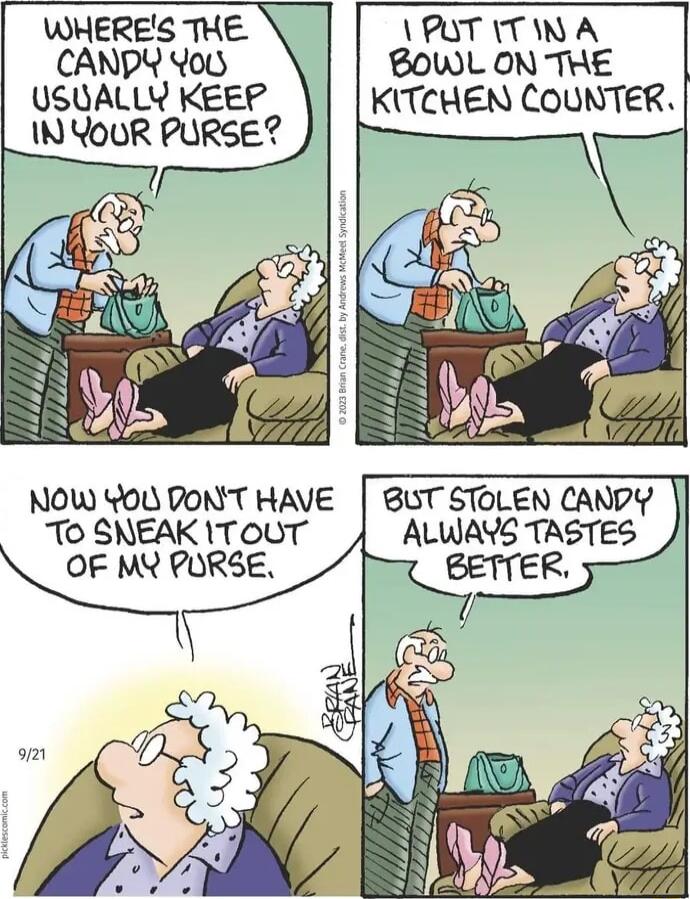 WHERES THE PUT ITIN A CANDR Yoo BOWL ON THE USUALLY KEEP KITCHEN COUNTER INYOUR PURSE NOW You PONT HAVE To SNEAK I TOUT m