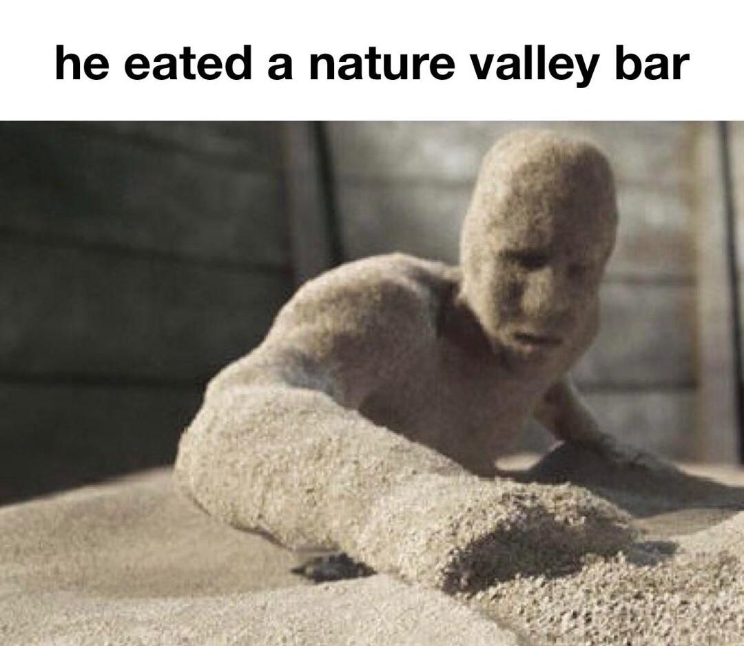 he eated a nature valley bar