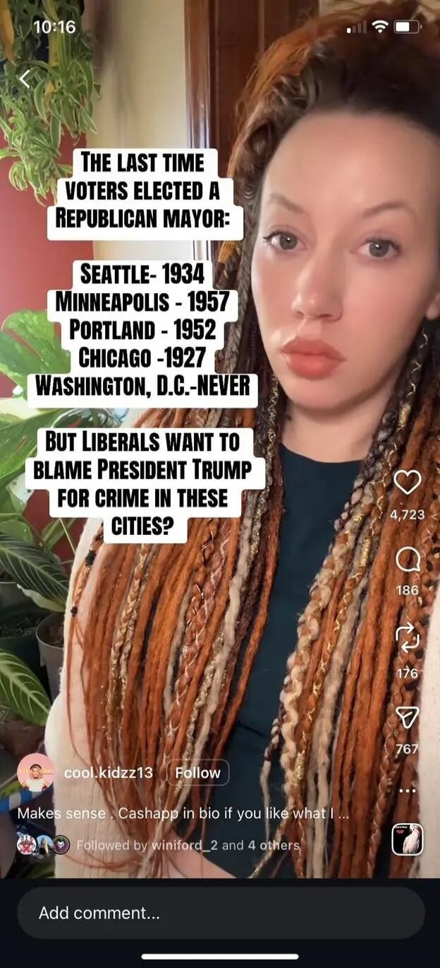 THE LAST TIME VOTERS ELECTED A REPUBLICAN MAYOR- SEATTLE - 1934 MINNEAPOLIS - 1957 PORTLAND - 1952 CHICAGO - 1927 WASHINGTON, D.C.- NEVER BUT LIBERALS WANT TO BLAME PRESIDENT TRUMP FOR CRIME IN THESE CITIES?