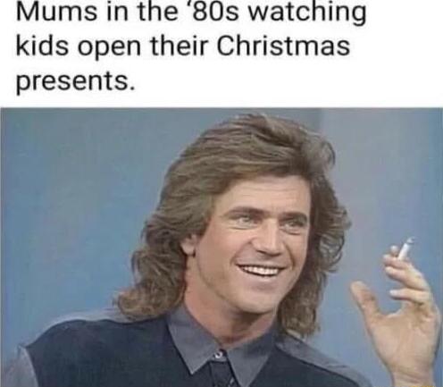 Mums In the 80s watching kids open their Christmas presents Lo ceuNNYCo