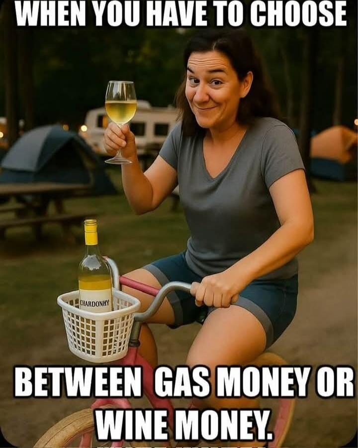 WHEN YOU HAVE TO CHOOSE BETWEEN GAS MONEY OR WINE MONEY.