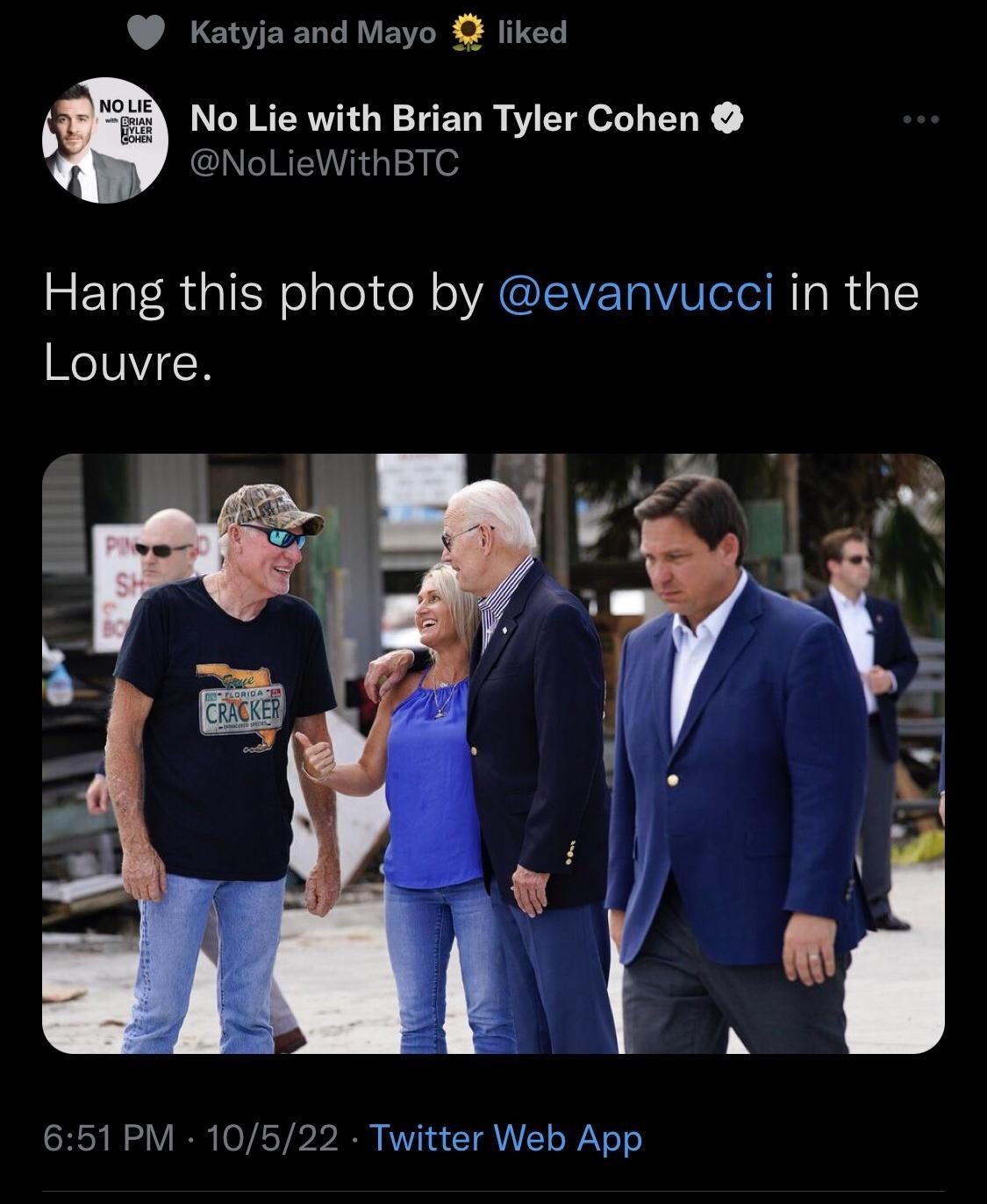 Katyja and Mayo liked No Lie with Brian Tyler Cohen G RE G e Hang this photo by evanvucci in the TV CR 651 PM 10522 Twitter Web App 469 Retweets 50 Quote Tweets 2229 Likes S 0 L 4