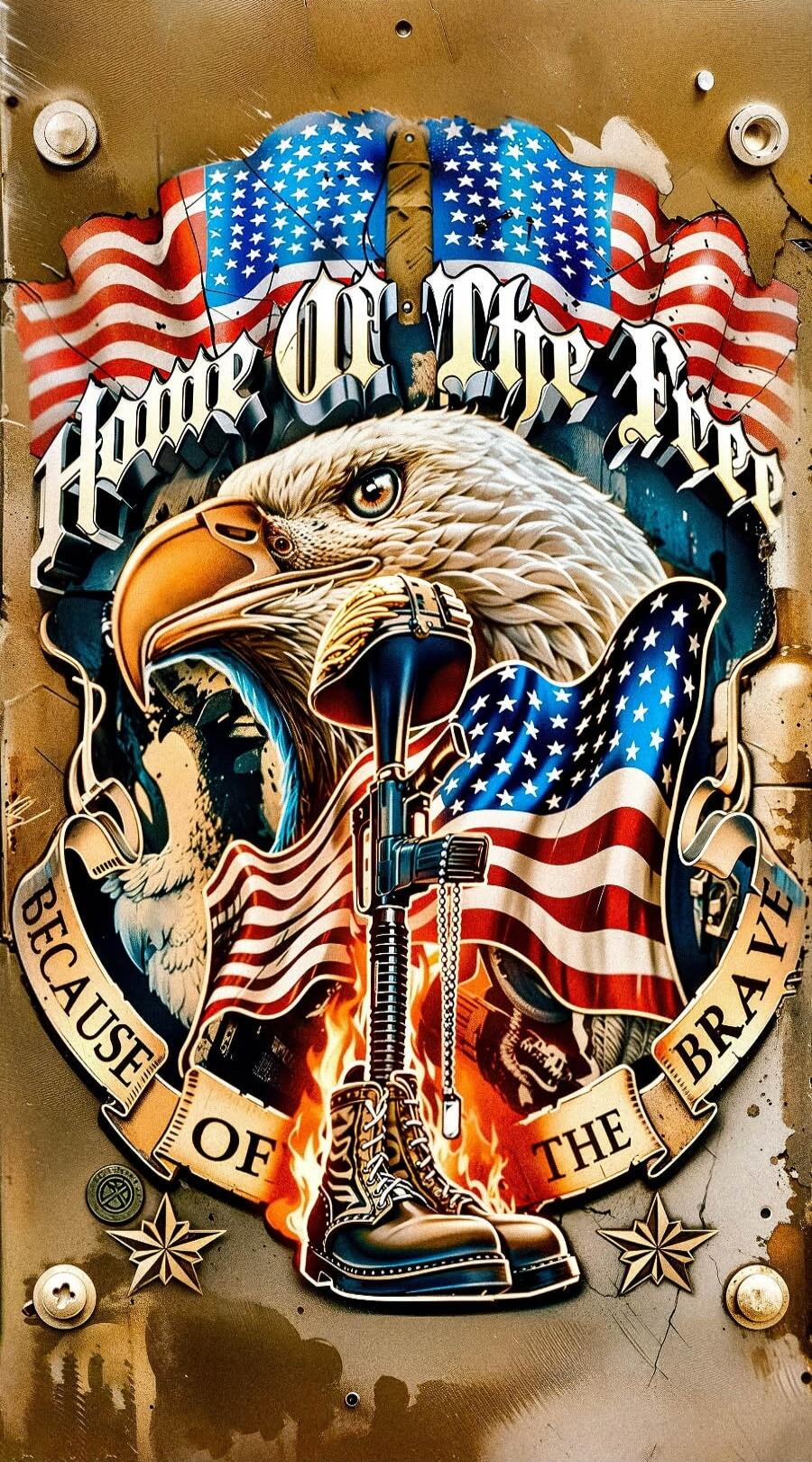 HOME OF THE FREE BECAUSE OF THE BRAVE