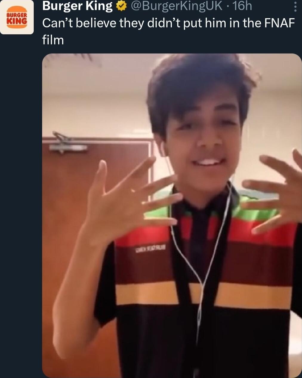 Cant believe they didnt put him in the FNAF il Burger King BurgerKingUK 16h