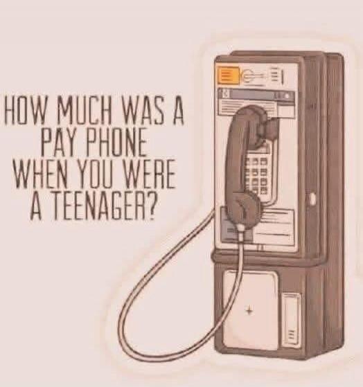 HOW MUCH WAS A PAY PHONE WHEN YOU WERE A TEENAGER?