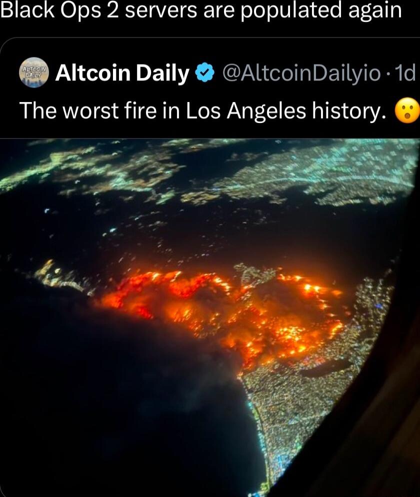 S1ETol QO oS ASTCTaVICT SRTEcR olo olV F1 To T oo 1 Altcoin Daily AltcoinDailyio 1d The worst fire in Los Angeles history