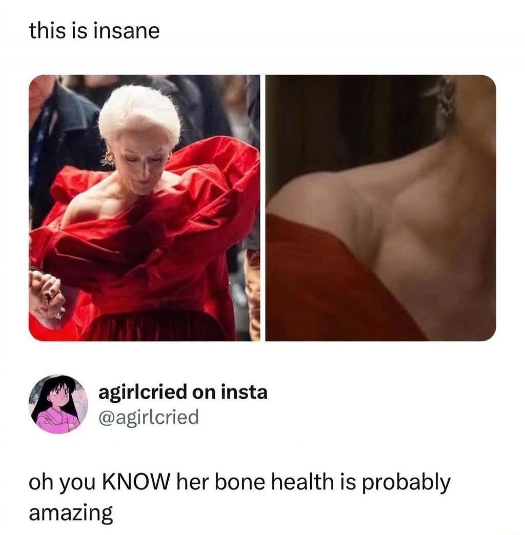 this is insane agirlcried on insta @agirlcried oh you KNOW her bone health is probably amazing