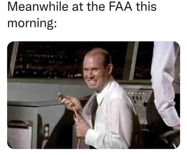 Meanwhile at the FAA this morning