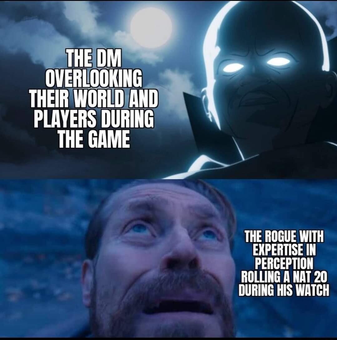llllllllllllli PLAYERS IIlIIIIIli THE GAME o b THE ROGUE WITH EXPERTISE IN PERCEPTION ROLLING A NAT 20 DURING HIS WATCH