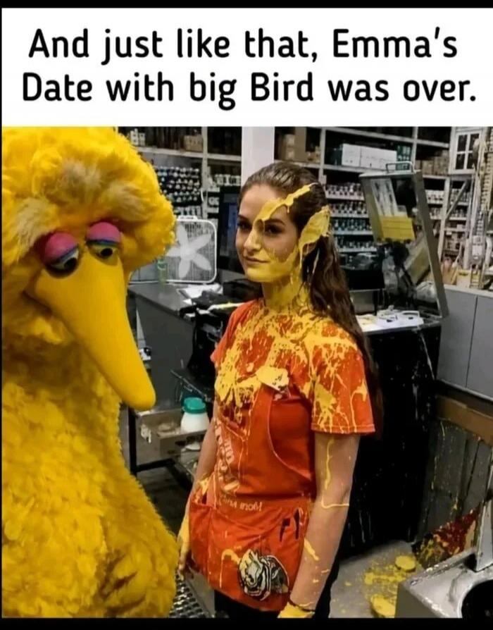 And just like that, Emma's Date with big Bird was over.
