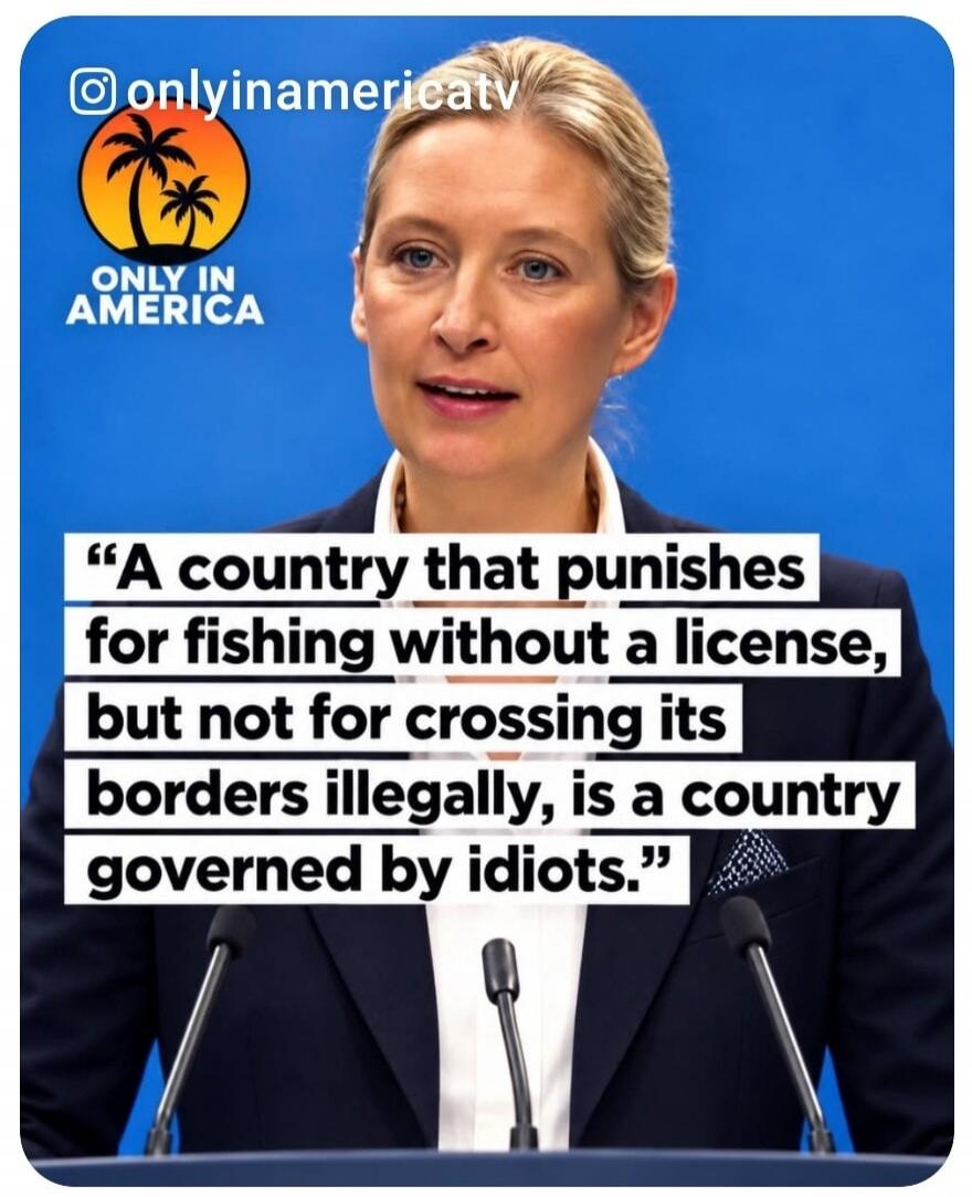 A country that punishes for fishing without a license, but not for crossing its borders illegally, is a country governed by idiots.