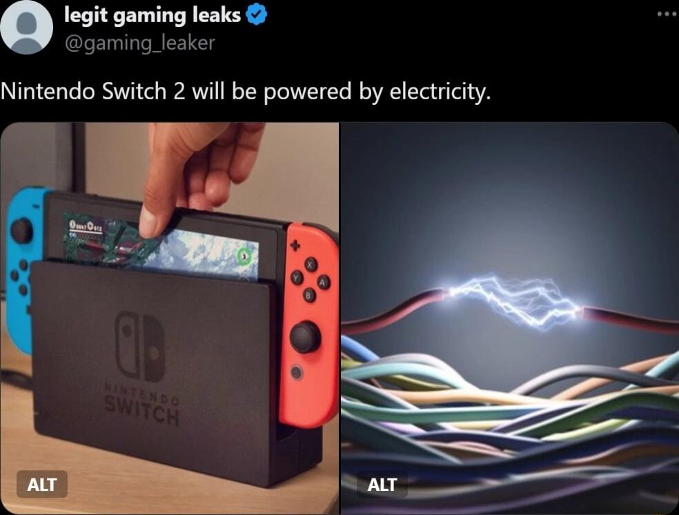 g legit gaming leaks lea Nintendo Switch 2 will be powered by electricity