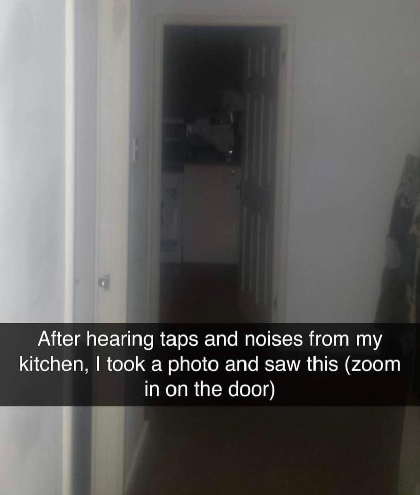 VAT CET o REToE o Nl IR i oy W11 kitchen took a photo and saw this zoom in on the door