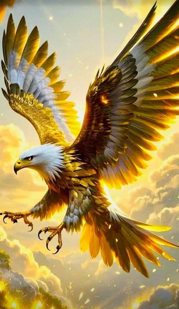 A majestic golden eagle in flight.