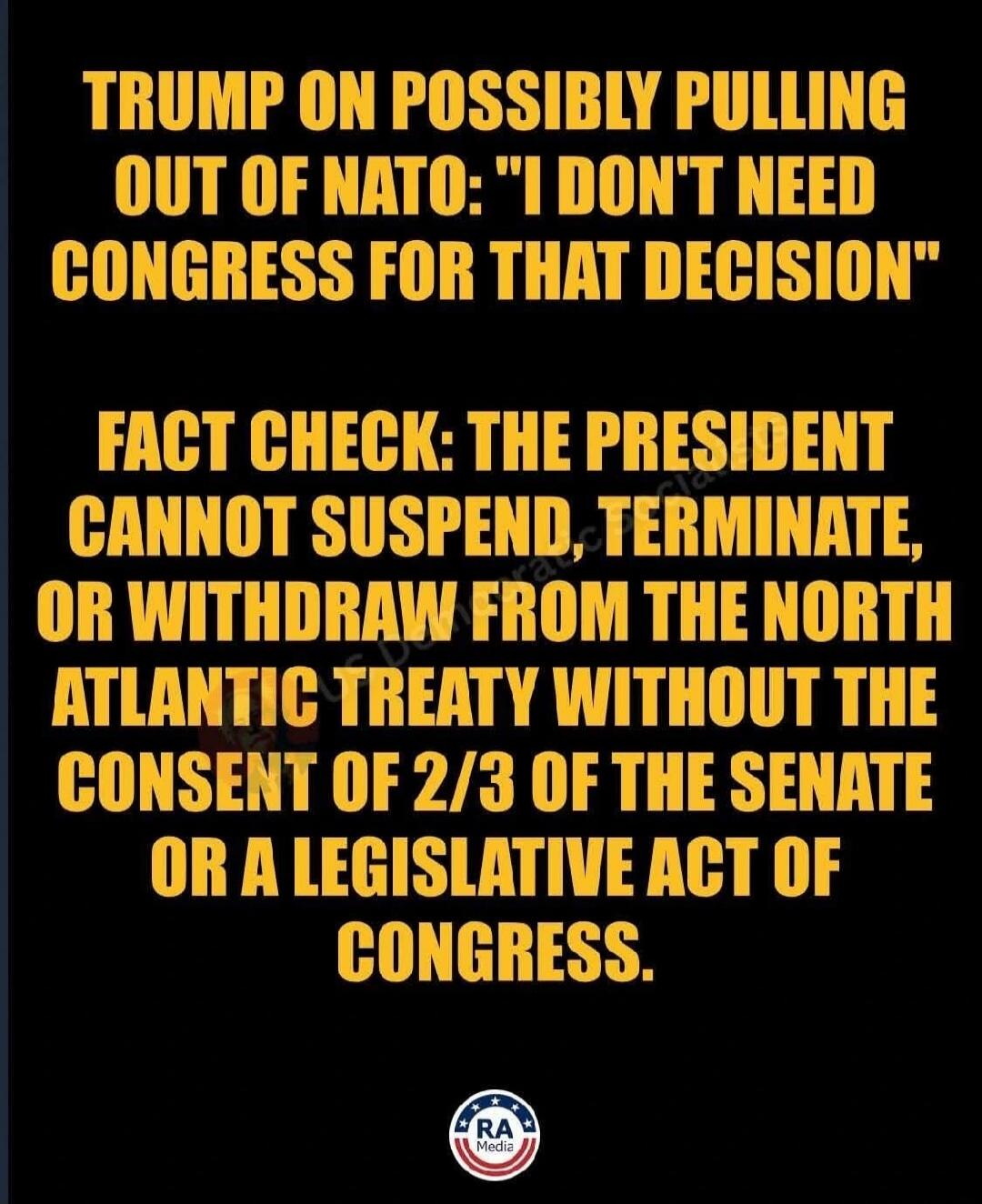 TRUMP ON POSSIBLY PULLING OUT OF NATO: 