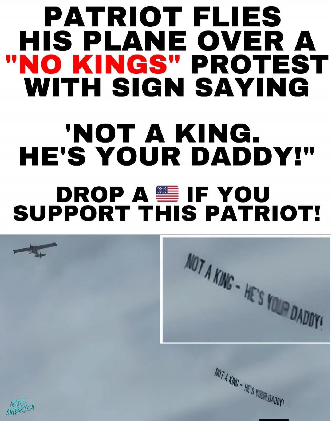 PATRIOT FLIES HIS PLANE OVER A 