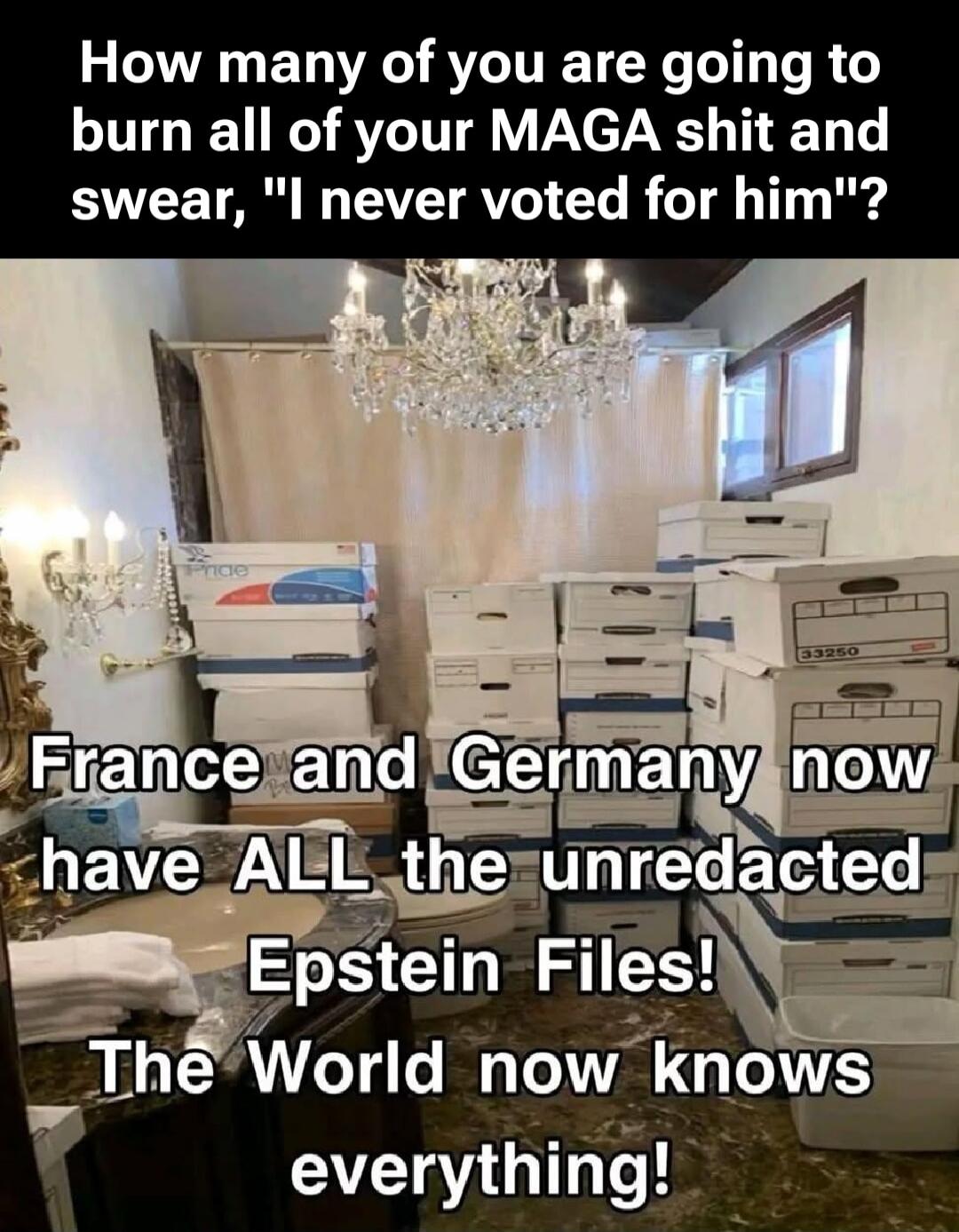 How many of you are going to burn all of your MAGA shit and swear, 