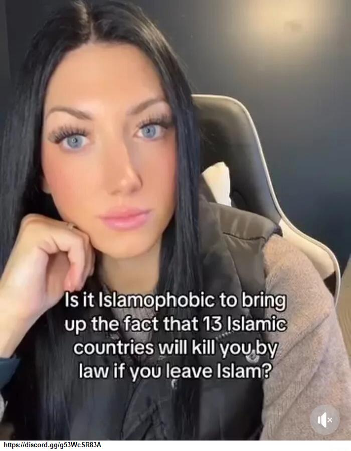 Is it Islamophobic to bring up the fact that 13 Islamic countries will kill you by law if you leave Islam?