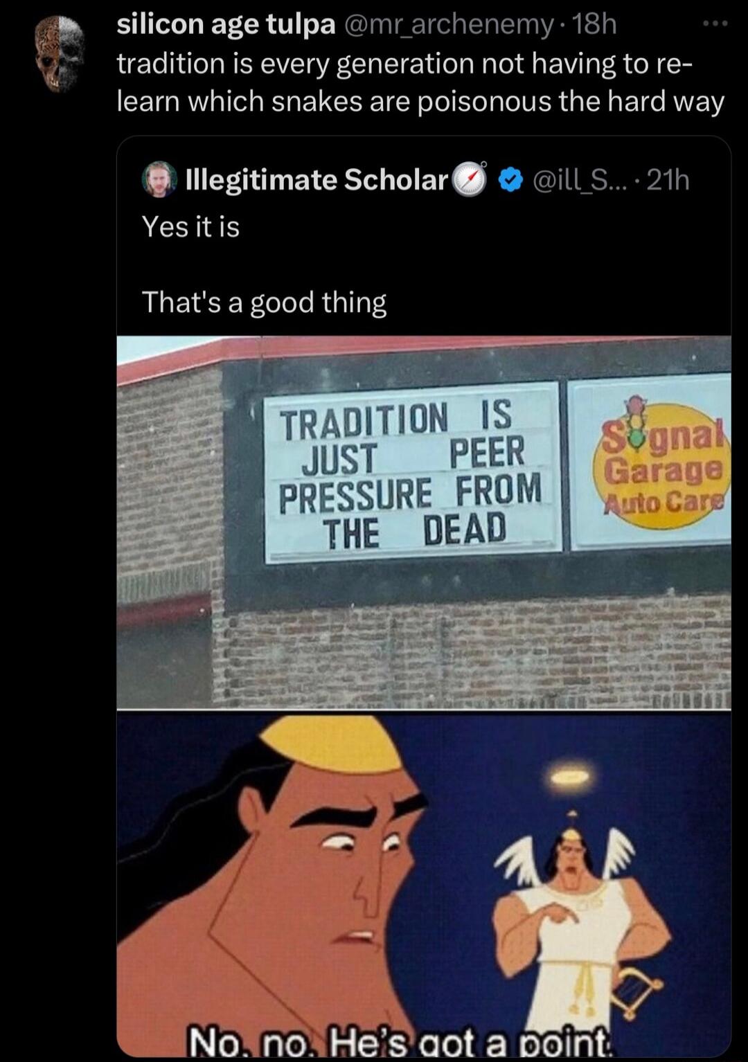 silicon age tulpa mr archenemy 18h tradition is every generation not having to re CETG R o G EUCEE TR I E WV ER Y ET K lllegitimate Scholar ilLS 21h Yesitis Thats a good thing
