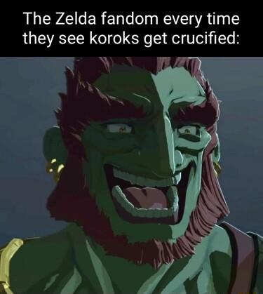The Zelda fandom every time they see koroks get crucified