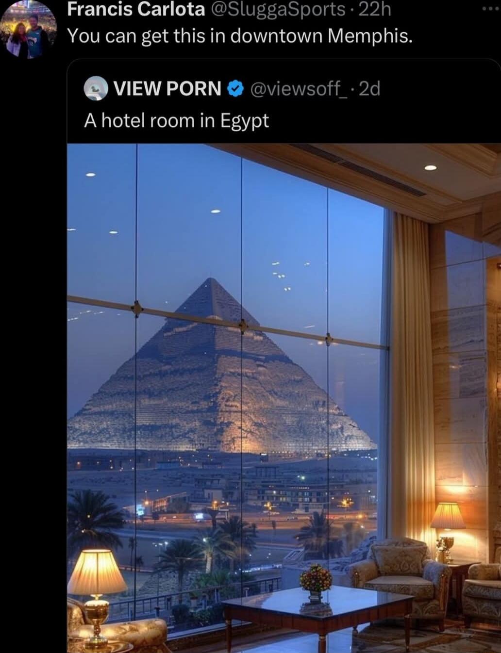 Francis Carlota SluggaSports 22h You can get this in downtown Memphis VIEW PORN viewsoff 2d Ahotel room in Egypt
