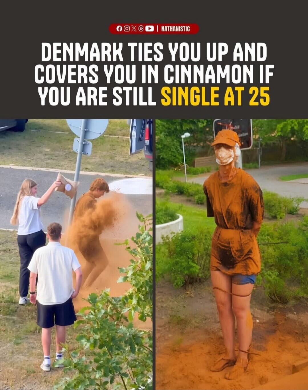 DENMARK TIES YOU UP AND COVERS YOU IN CINNAMON IF YOU ARE STILL SINGLE AT 25