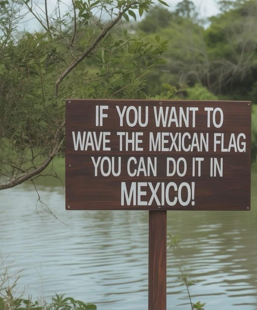 IF YOU WANT TO WAVE THE MEXICAN FLAG YOU CAN DO IT IN MEXICO!