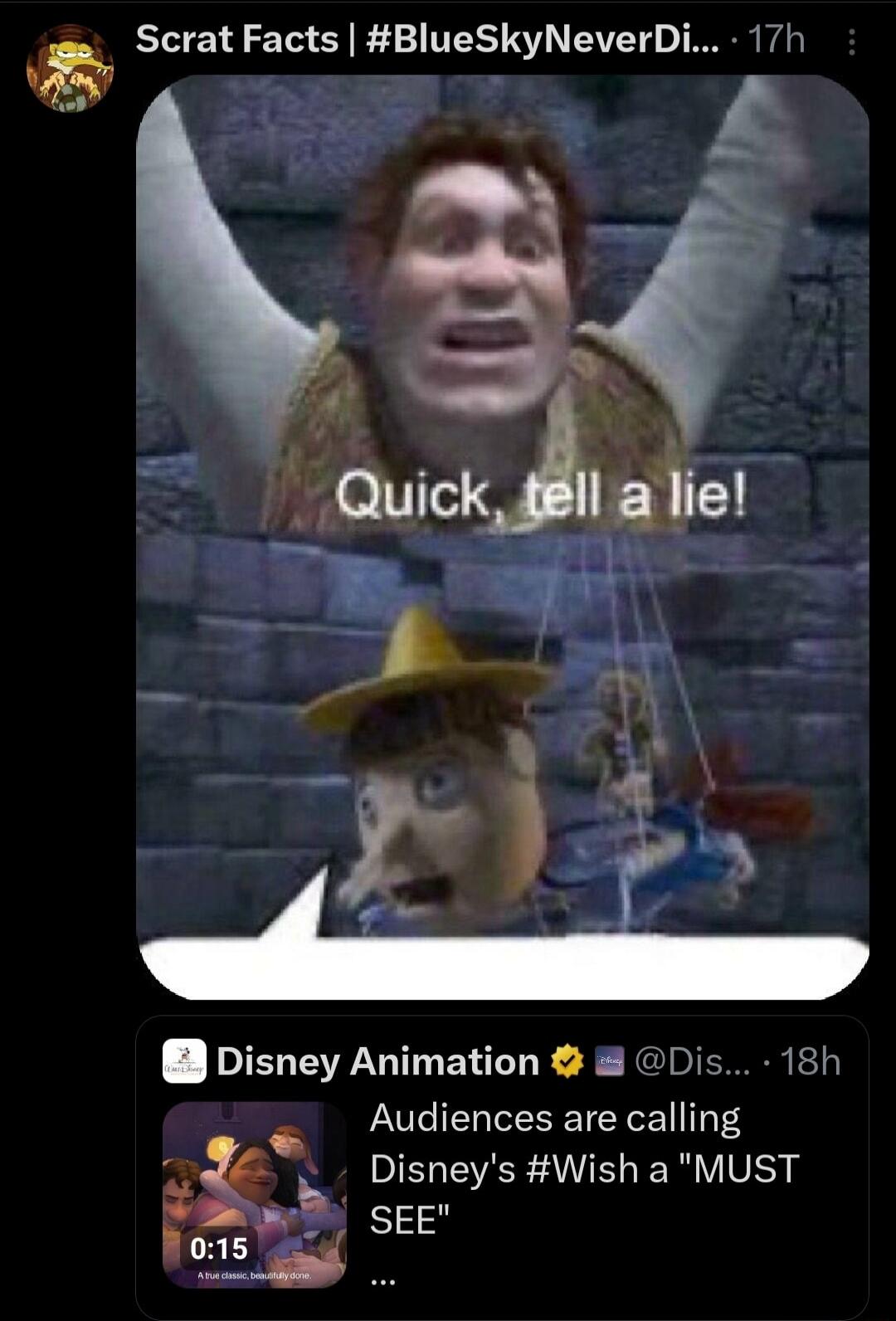 Scrat Facts BlueSkyNeverDi 17h Disney Animation Dis 18h Audiences are calling Disneys Wish a MUST Foe SEE