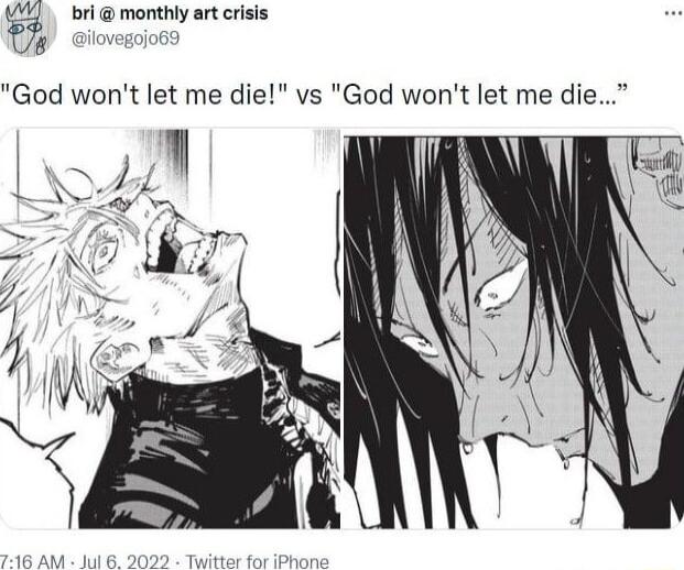 bri monthly art crisis Wy oiovesios God wont let me die vs God wont let me die