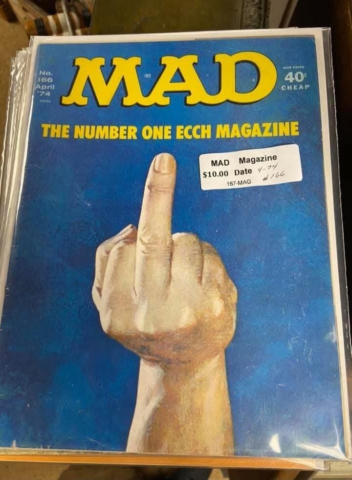 MAD No. 166 April '74 OUR PRICE 40¢ CHEAP THE NUMBER ONE ECCH MAGAZINE MAD Magazine $10.00 Date 4-74 167-MAG #166