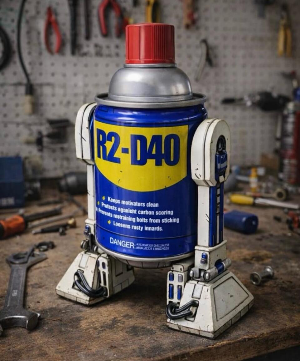 R2-D40
Keeps motors clean
Prevents against carbon scoring
Prevents restraining bolts from sticking
Loosens rusty innards
DANGER