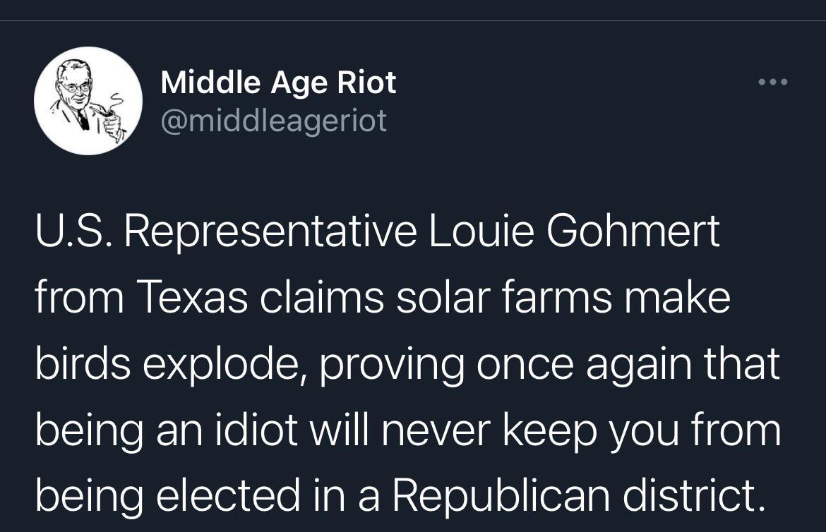 V To o W Yo 23T lpalfeleSETelIg o US Representative Louie Gohmert HINNISCEYC El R EIR I I ELE birds explode proving once again that being an idiot will never keep you from being elected in a Republican district