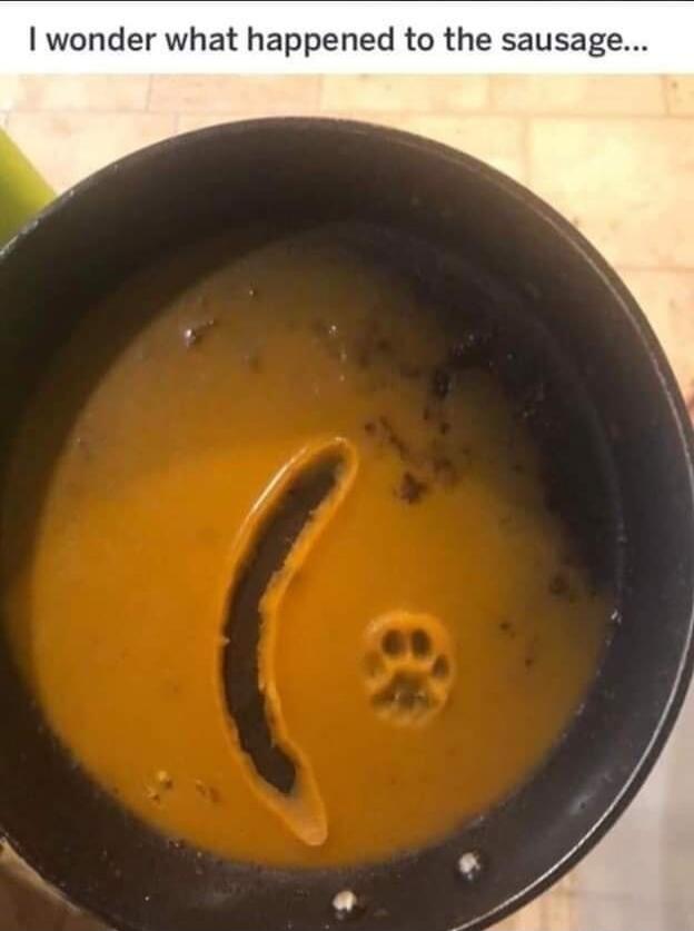 I wonder what happened to the sausage...