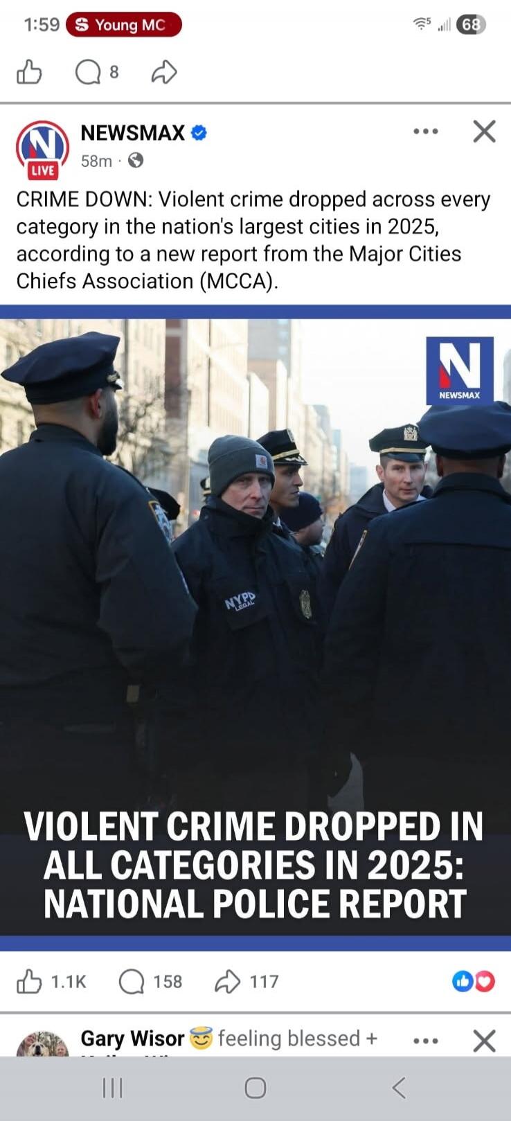 CRIME DOWN: Violent crime dropped across every category in the nation's largest cities in 2025, according to a new report from the Major Cities Chiefs Association (MCCA). VIOLENT CRIME DROPPED IN ALL CATEGORIES IN 2025: NATIONAL POLICE REPORT