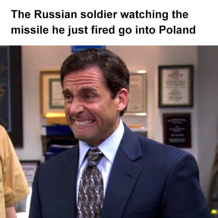 The Russian soldier watching the missile he just fired go into Poland