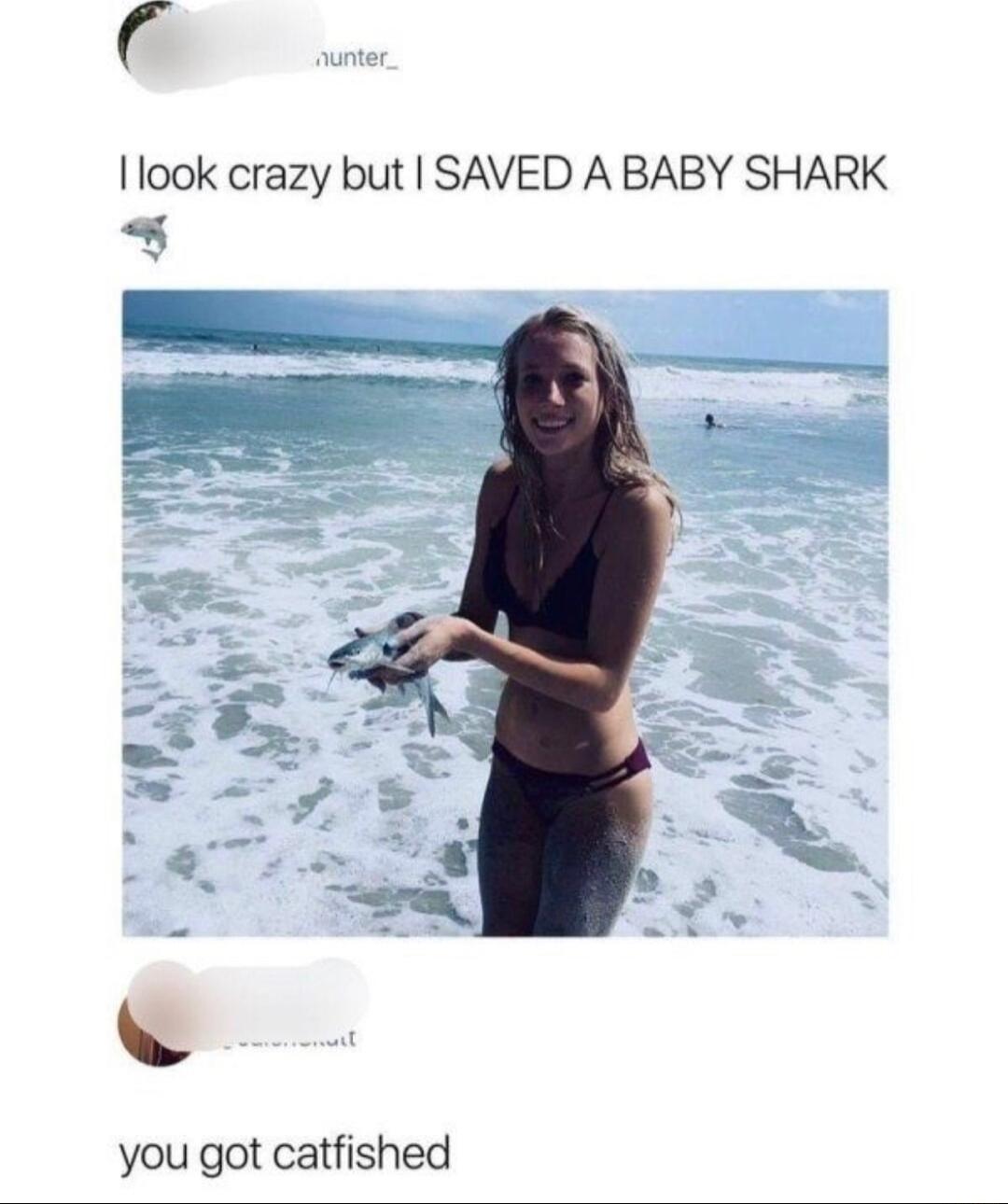Ilook crazy but SAVED A BABY SHARK you got catfished