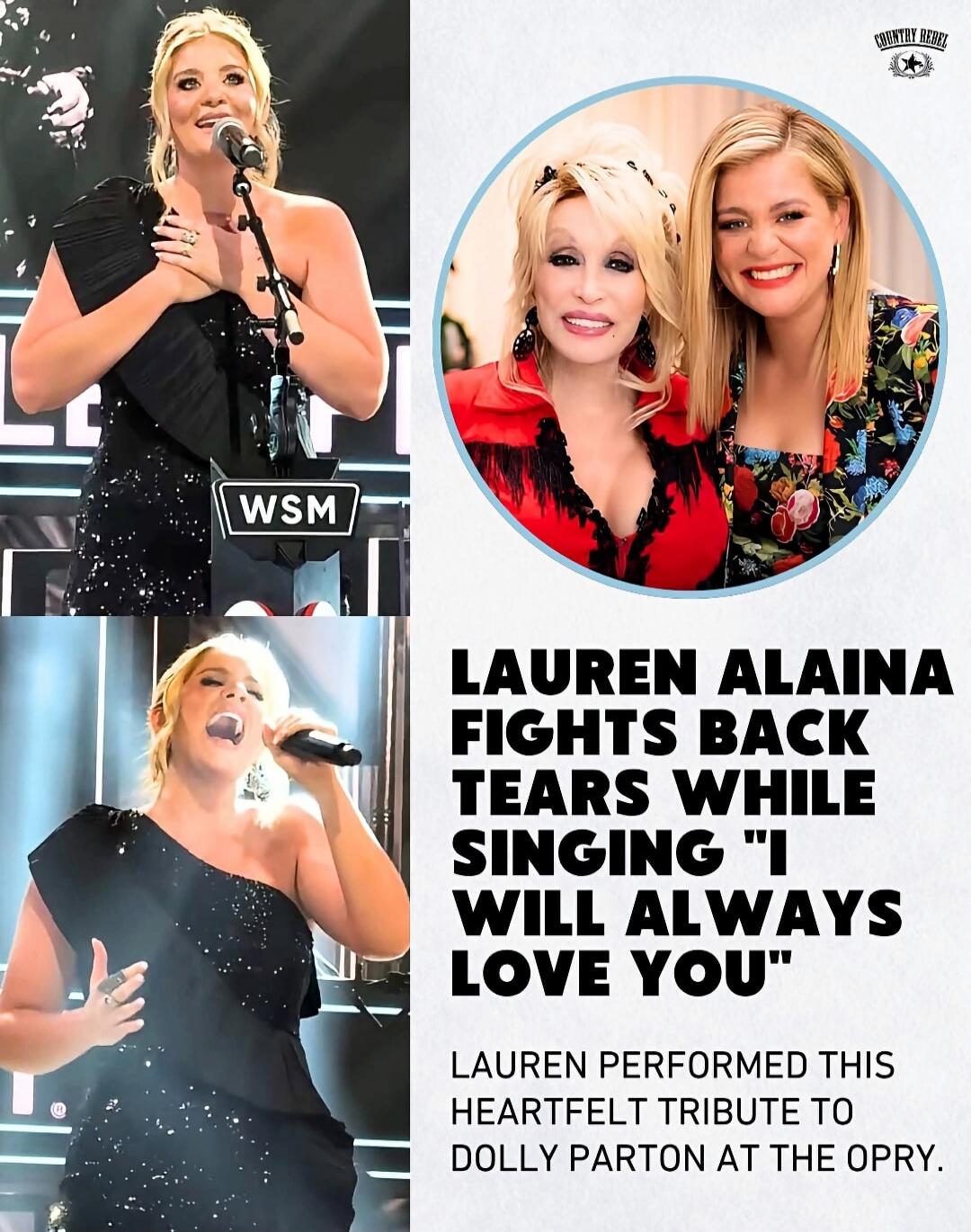 COUNTRY REBEL WSM LAUREN ALAINA FIGHTS BACK TEARS WHILE SINGING 