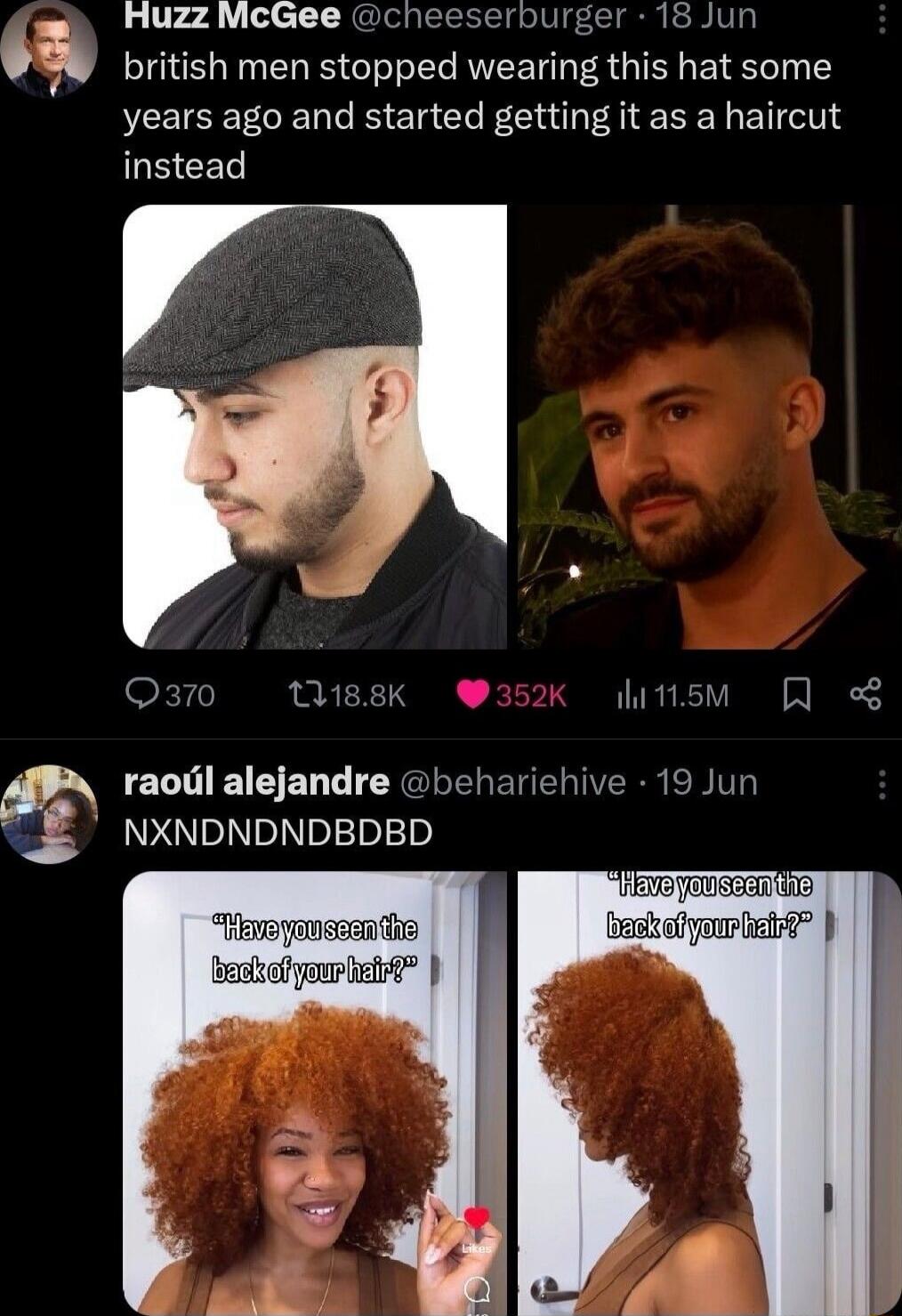 british men stopped wearing this hat some years ago and started getting it as a haircut instead
NXNDNDNDBBD
