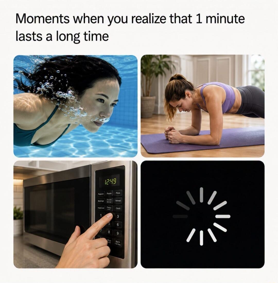 Moments when you realize that 1 minute lasts a long time