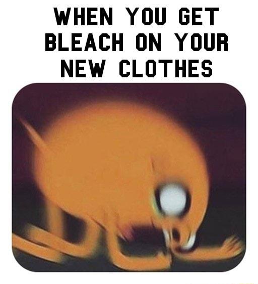 WHEN YOU GET BLEACH ON YOUR NEW CLOTHES